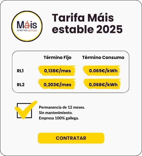 Máis Enerxía Galega Tarifa Máis Estable 2025 Tarifa Gas
